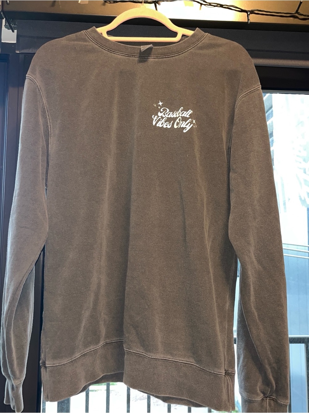 Basketball Vibes Only Crewneck Sweatshirt - Dark Olive